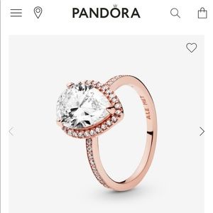 Rose Gold Pandora Teardrop Ring